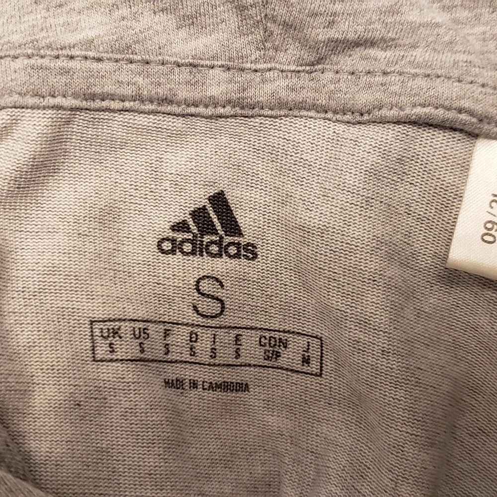 Adidas Gray Hoodie with Black Logo Mens Size Small